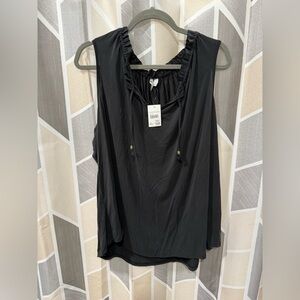 Cato Black Ruffled Tank Top